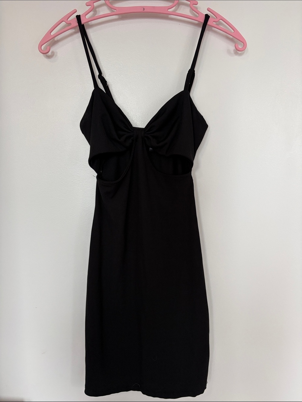 Streetwear Society Black Mini Dress with Front Cutout